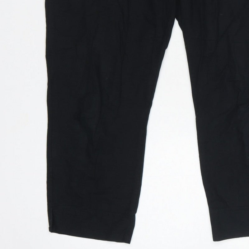 Gap Women Black UK 10 Paperbag Drawstring Tapered Jogger Trousers