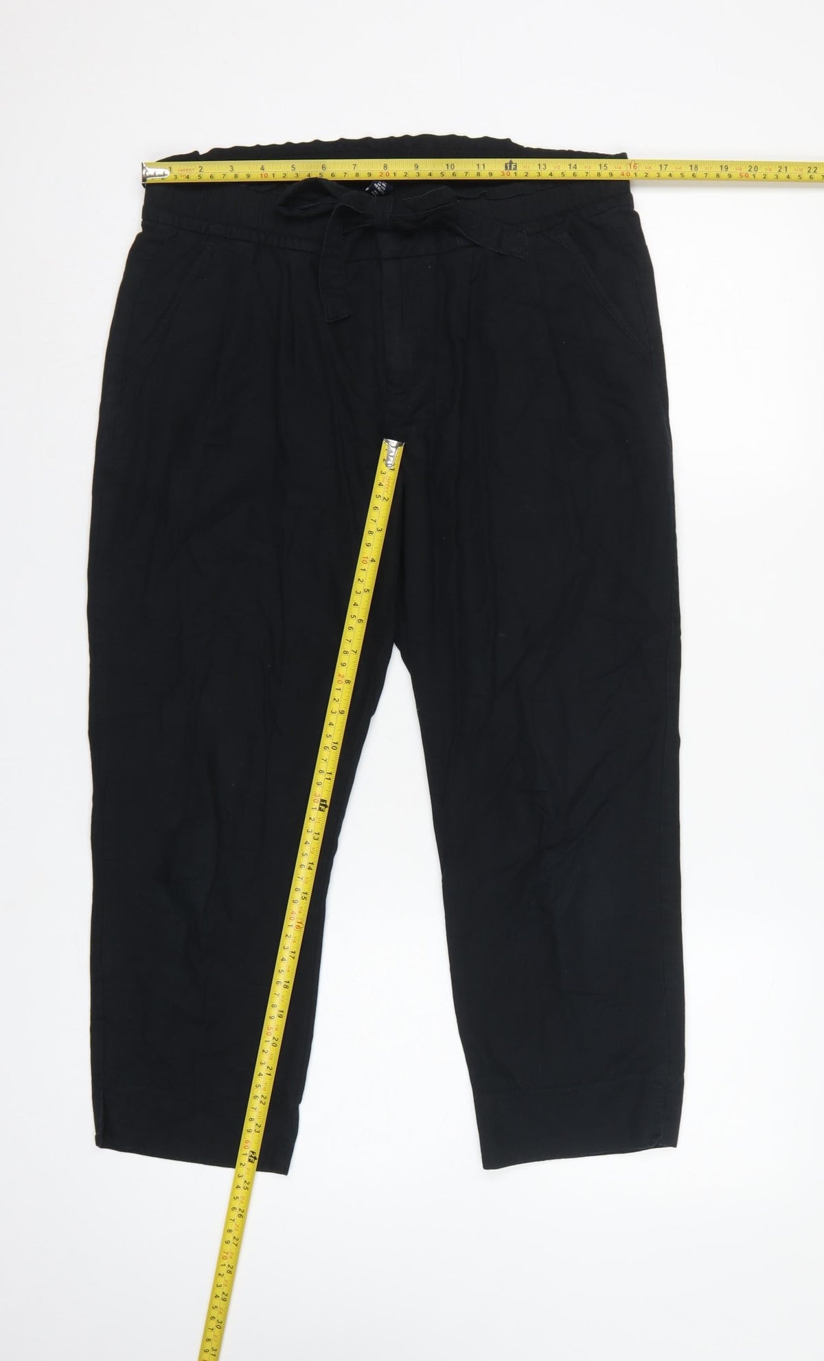 Gap Women Black UK 10 Paperbag Drawstring Tapered Jogger Trousers
