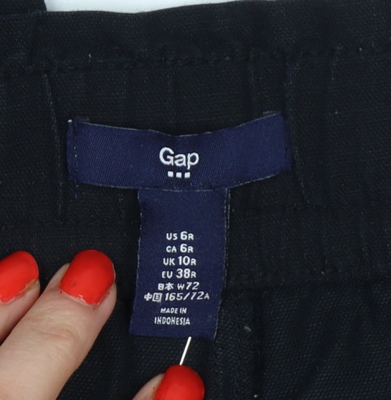 Gap Women Black UK 10 Paperbag Drawstring Tapered Jogger Trousers