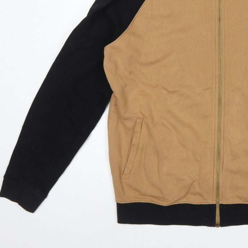 ASOS Men’s Beige Black Full Zip Bomber Sweatshirt XL