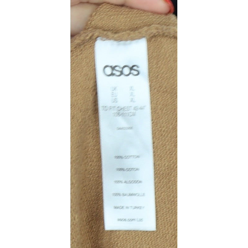 ASOS Men’s Beige Black Full Zip Bomber Sweatshirt XL