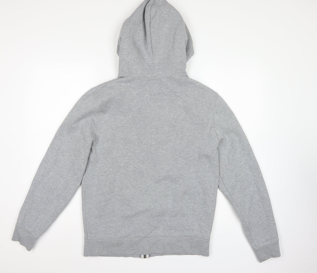Jack Wills Men Grey M Full Zip Hooded Logo Fleece Hoodie