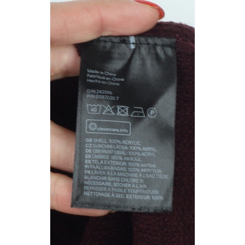 H&M Men's Brown M Crew Neck Fine Knit Acrylic Pullover Jumper