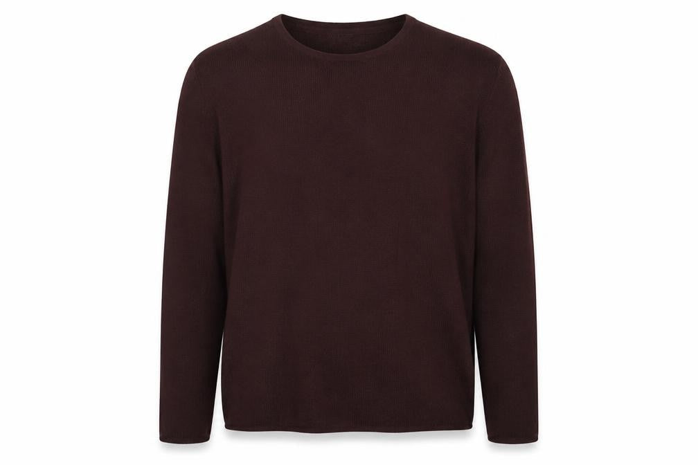 H&M Men's Brown M Crew Neck Fine Knit Acrylic Pullover Jumper