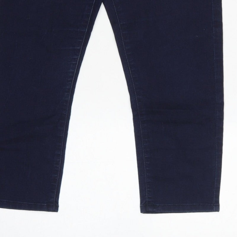 Marks & Spencer Women Blue UK 10 Cropped Jegging Stretch Jeans