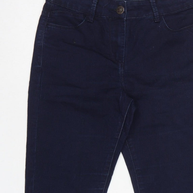 Marks & Spencer Women Blue UK 10 Cropped Jegging Stretch Jeans