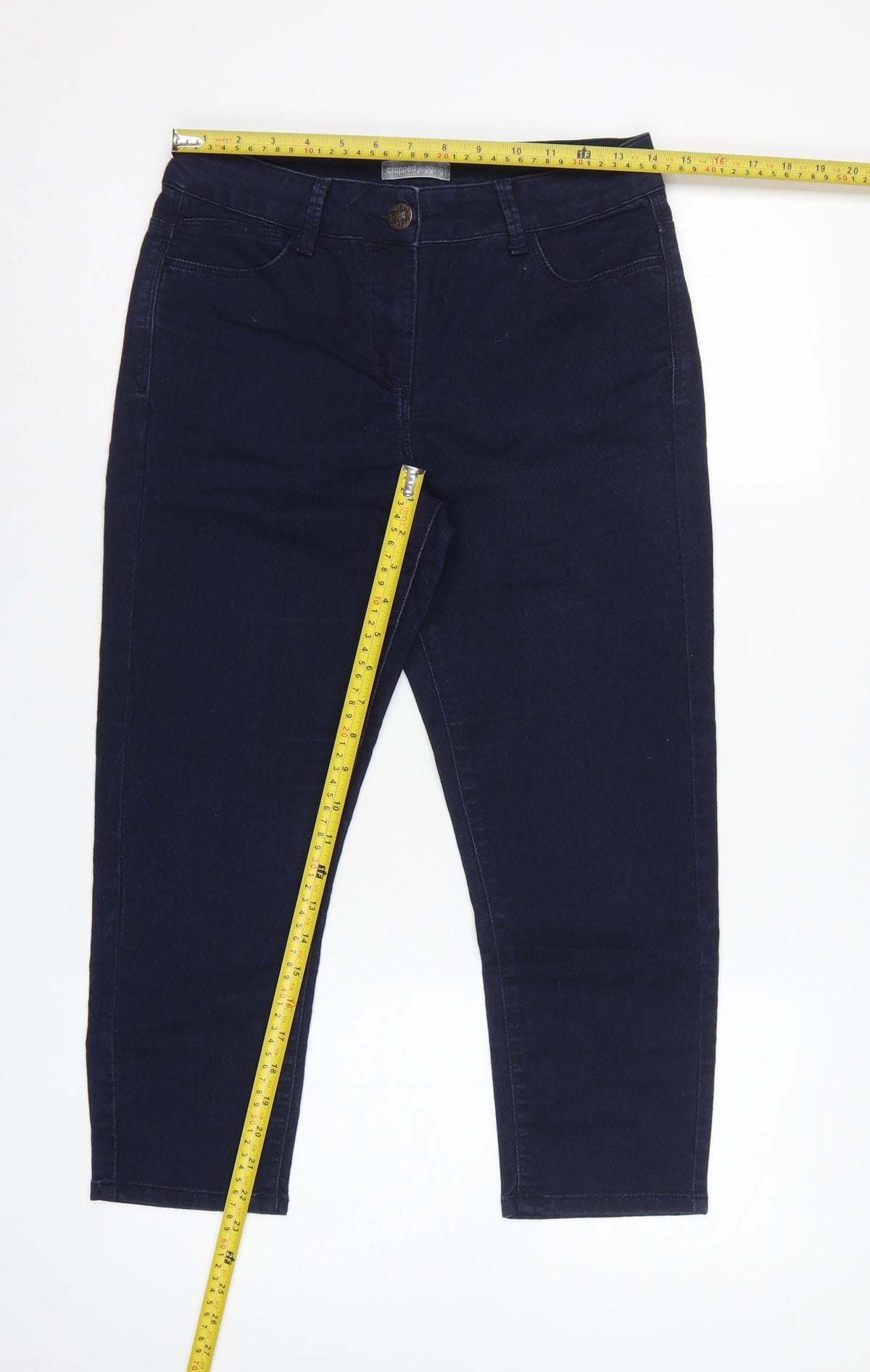 Marks & Spencer Women Blue UK 10 Cropped Jegging Stretch Jeans