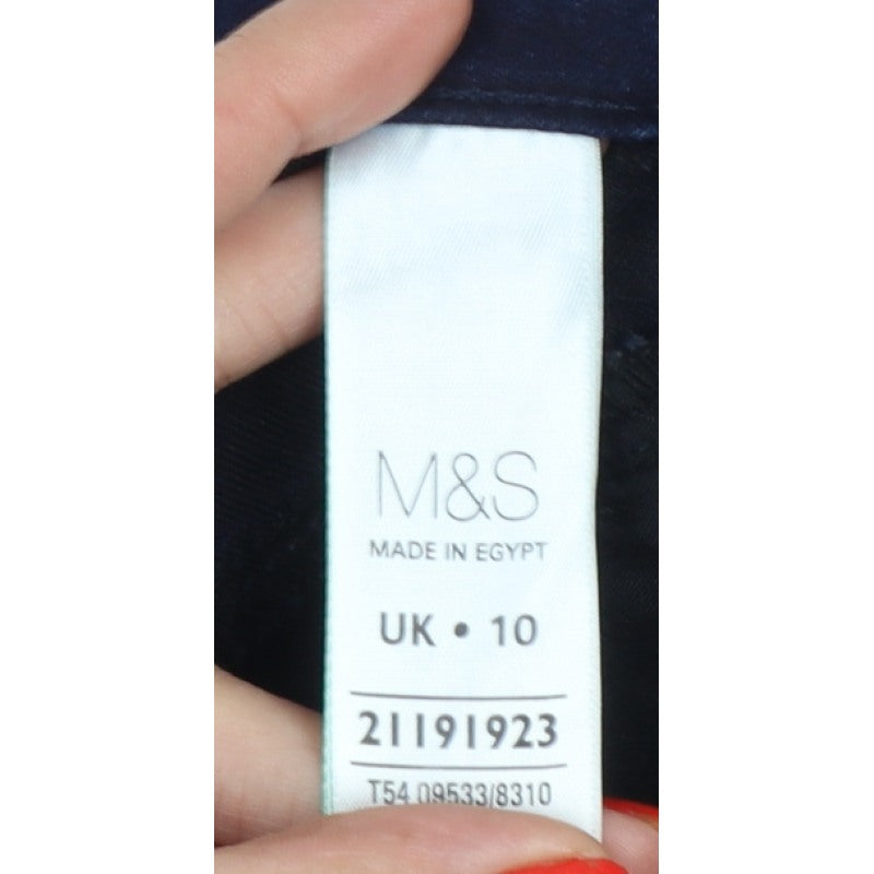 Marks & Spencer Women Blue UK 10 Cropped Jegging Stretch Jeans