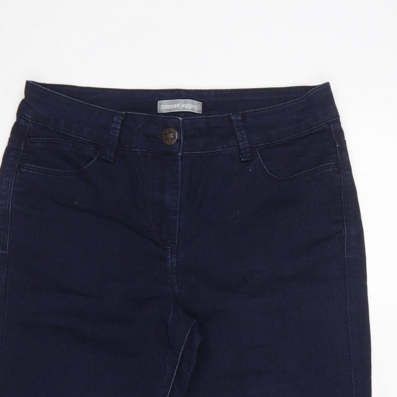 Marks & Spencer Women Blue UK 10 Cropped Jegging Stretch Jeans