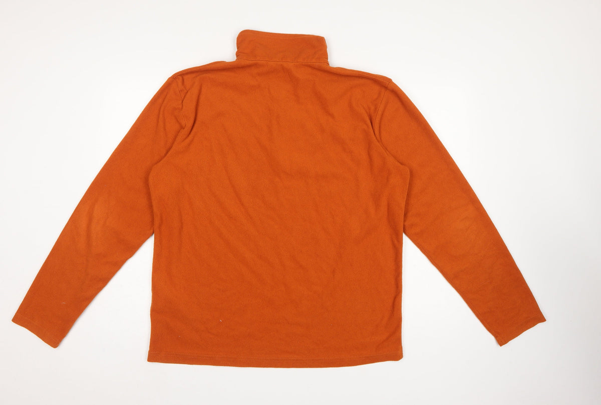 Regatta Men Orange L 1/4 Zip Fleece Pullover Outdoor Sweatshirt
