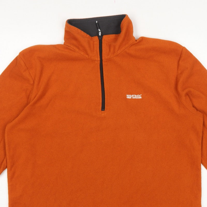 Regatta Men Orange L 1/4 Zip Fleece Pullover Outdoor Sweatshirt