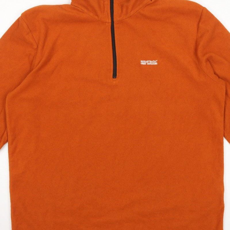 Regatta Men Orange L 1/4 Zip Fleece Pullover Outdoor Sweatshirt