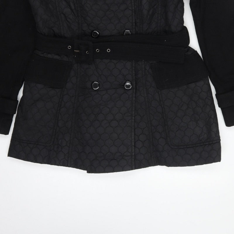 Warehouse Women’s Black UK 14 Quilted Belted Trench Coat
