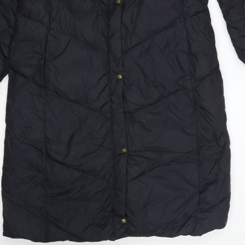 Lands' End Women's Black S 6-8 Long Hooded Down Puffer Coat