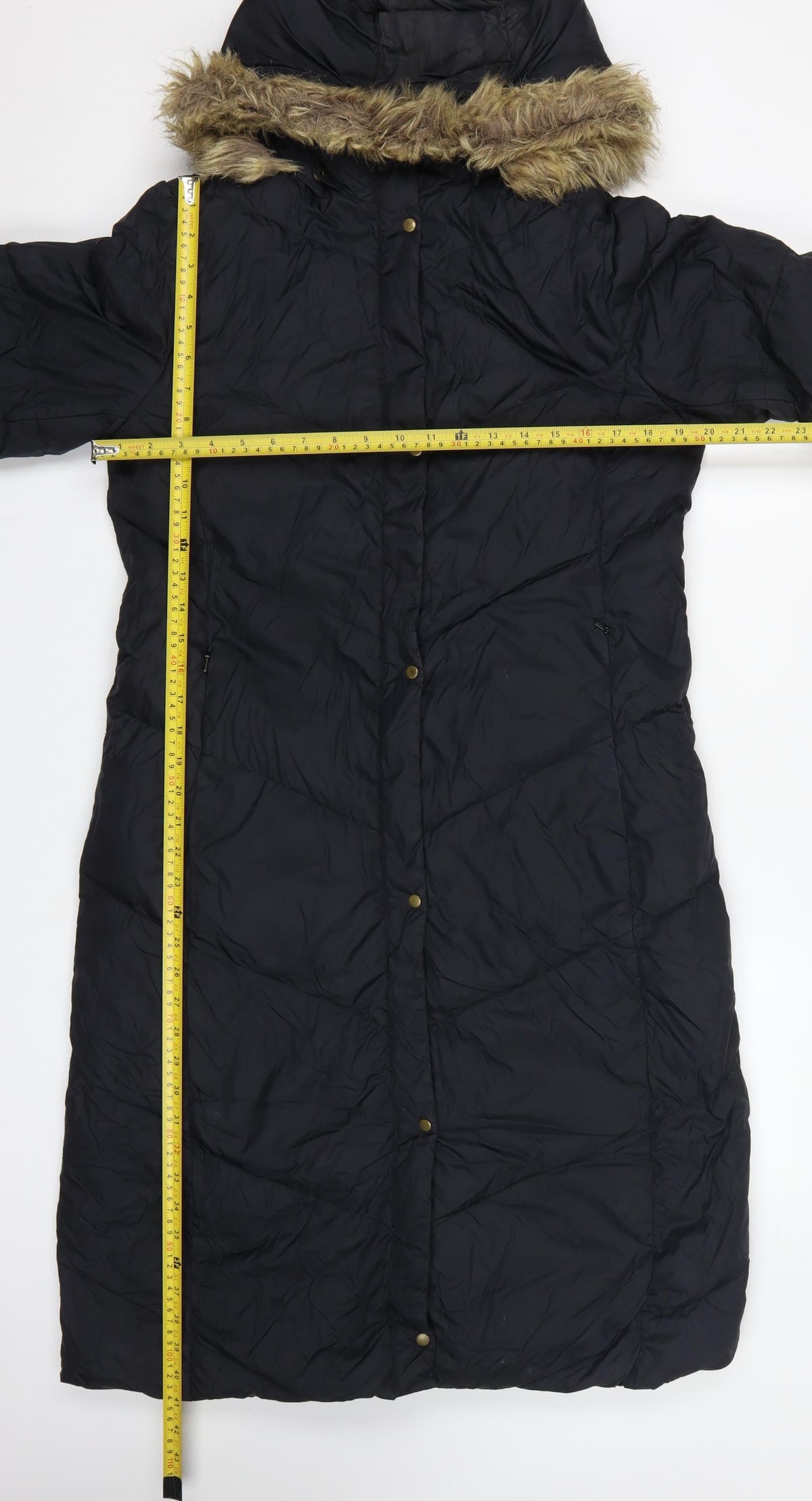 Lands' End Women's Black S 6-8 Long Hooded Down Puffer Coat