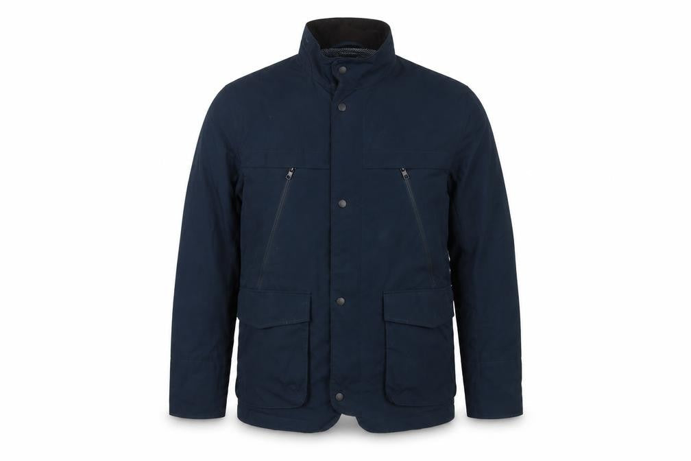 Marks and Spencer Men Blue M Basic Jacket Zip Snap Pockets