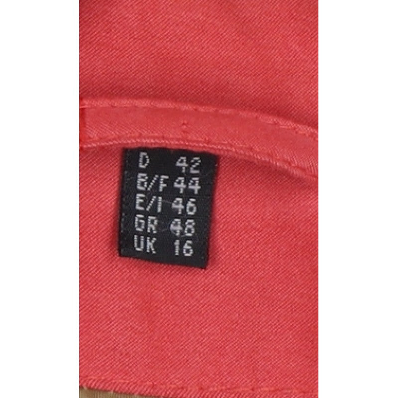Lebek Women Red UK 16 Mid-Length Jacket Stand Collar Zip Pockets