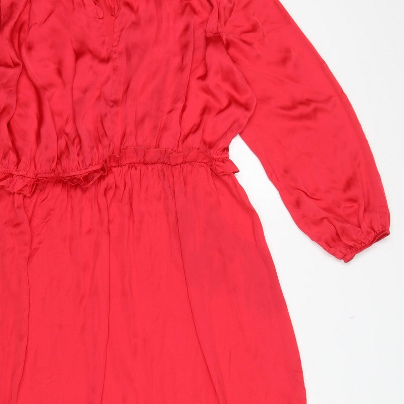 Next Women’s Red UK 18 Long Ruffle Tiered Maxi Dress