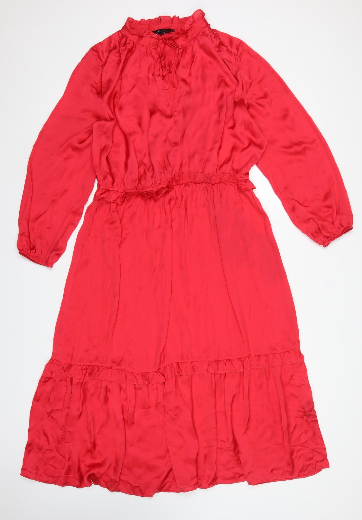 Next Women’s Red UK 18 Long Ruffle Tiered Maxi Dress