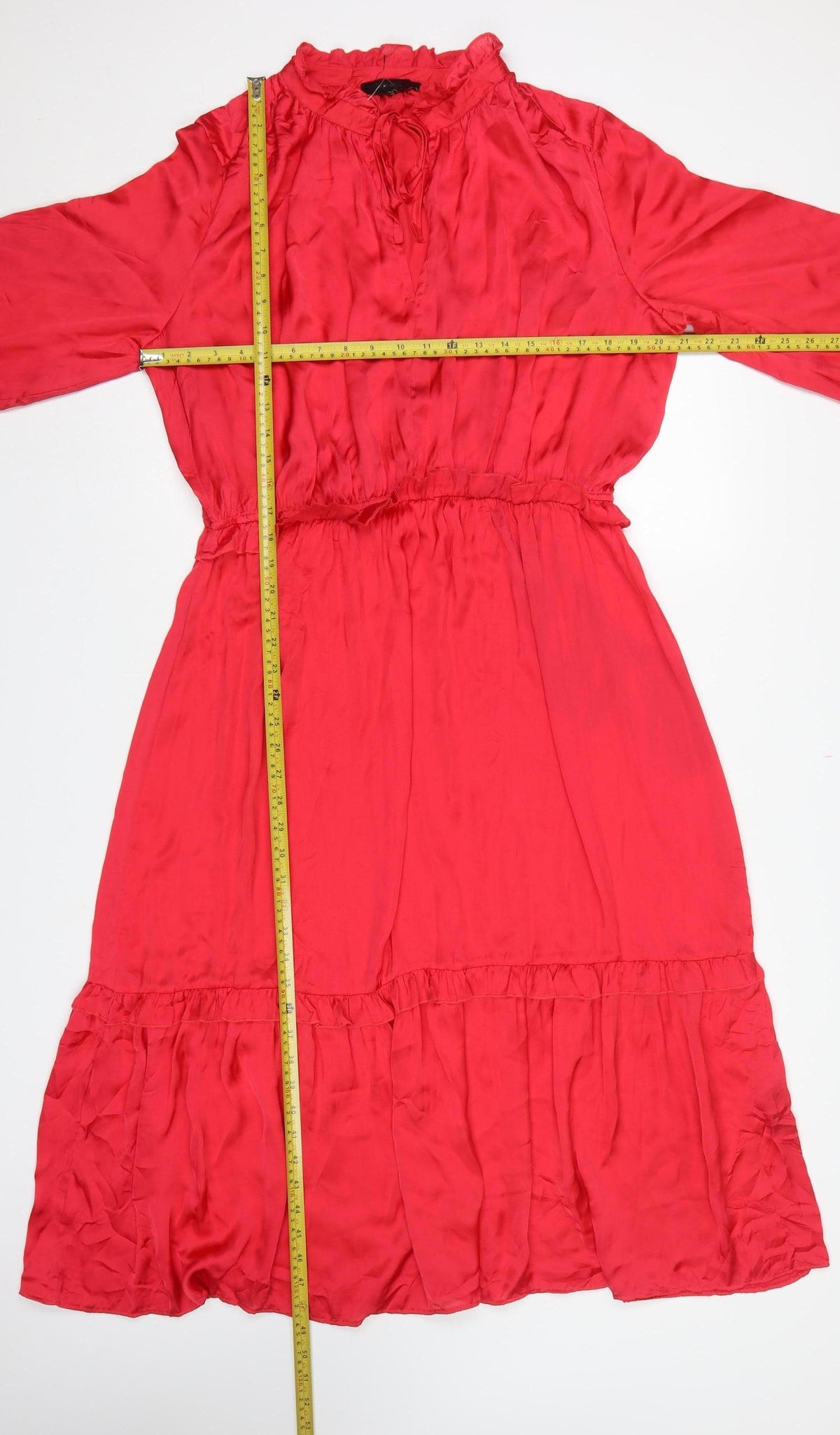 Next Women’s Red UK 18 Long Ruffle Tiered Maxi Dress