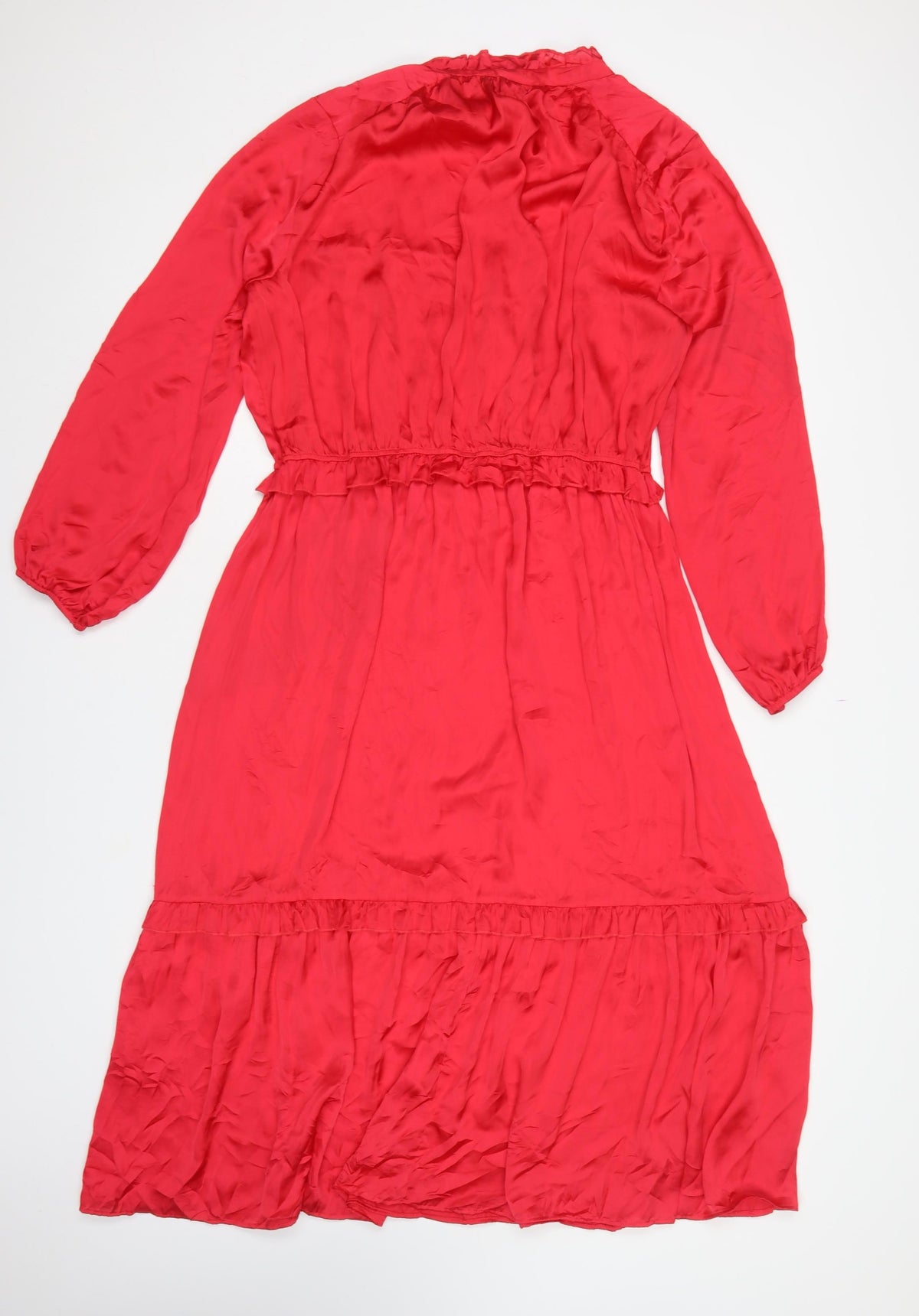 Next Women’s Red UK 18 Long Ruffle Tiered Maxi Dress