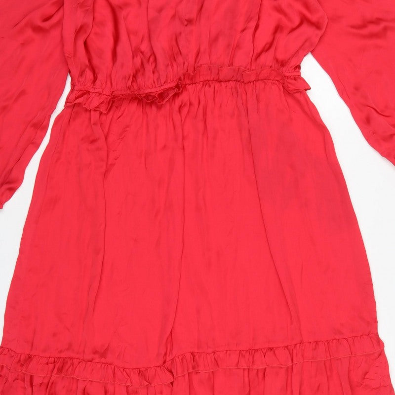 Next Women’s Red UK 18 Long Ruffle Tiered Maxi Dress