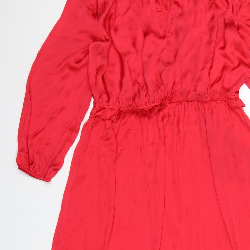 Next Women’s Red UK 18 Long Ruffle Tiered Maxi Dress