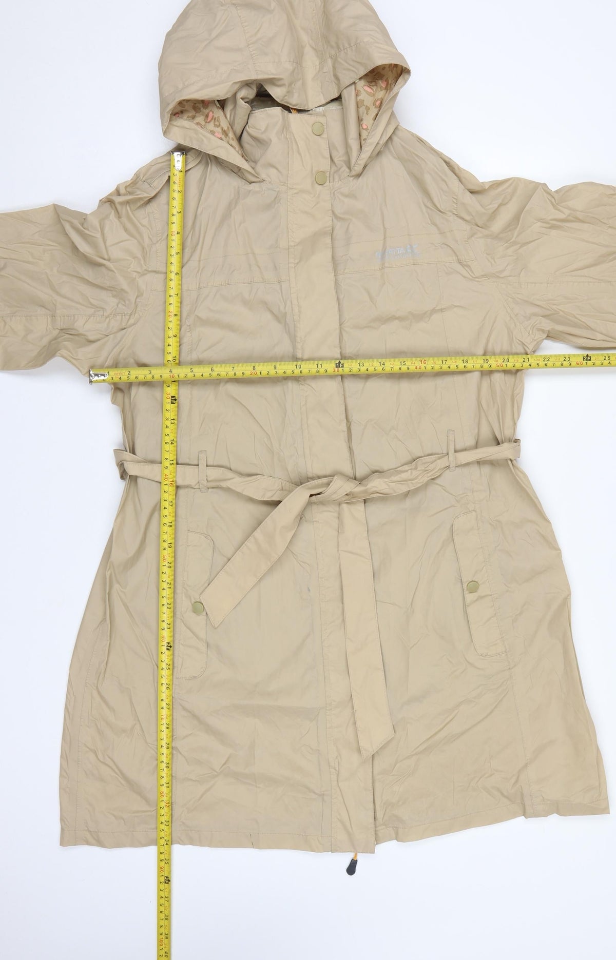 Regatta Womens Beige Size 20 Long Hooded Belted Parka Coat