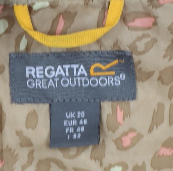 Regatta Womens Beige Size 20 Long Hooded Belted Parka Coat