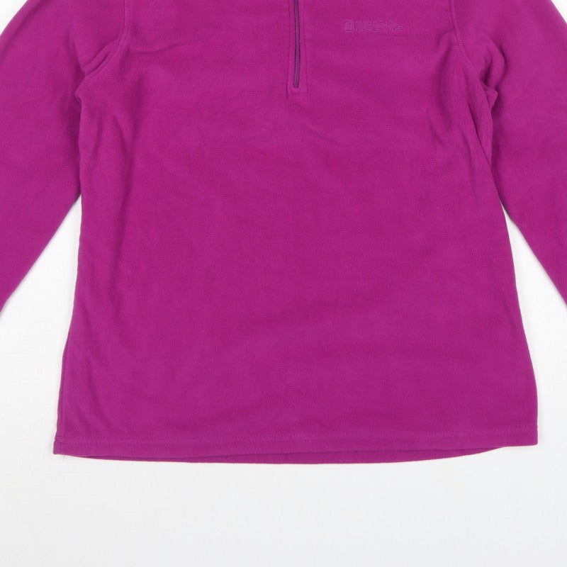 Mountain Warehouse Women Purple L 1/4 Zip Fleece Sweatshirt