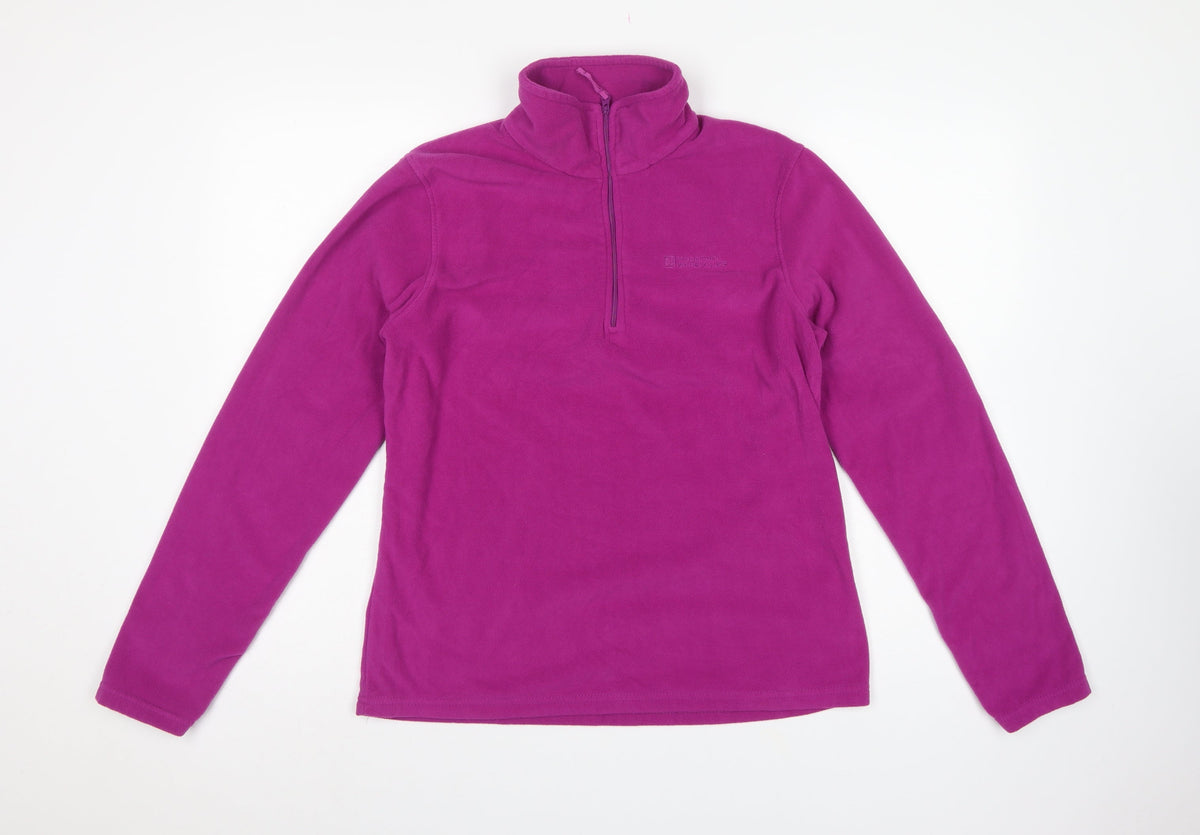 Mountain Warehouse Women Purple L 1/4 Zip Fleece Sweatshirt
