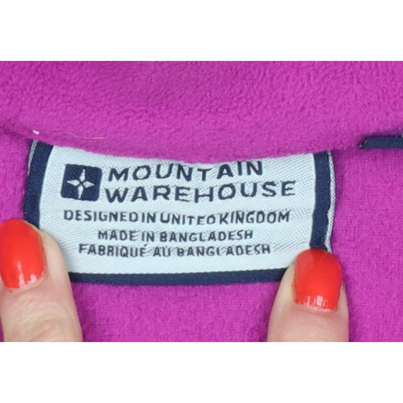 Mountain Warehouse Women Purple L 1/4 Zip Fleece Sweatshirt