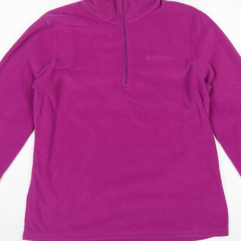 Mountain Warehouse Women Purple L 1/4 Zip Fleece Sweatshirt