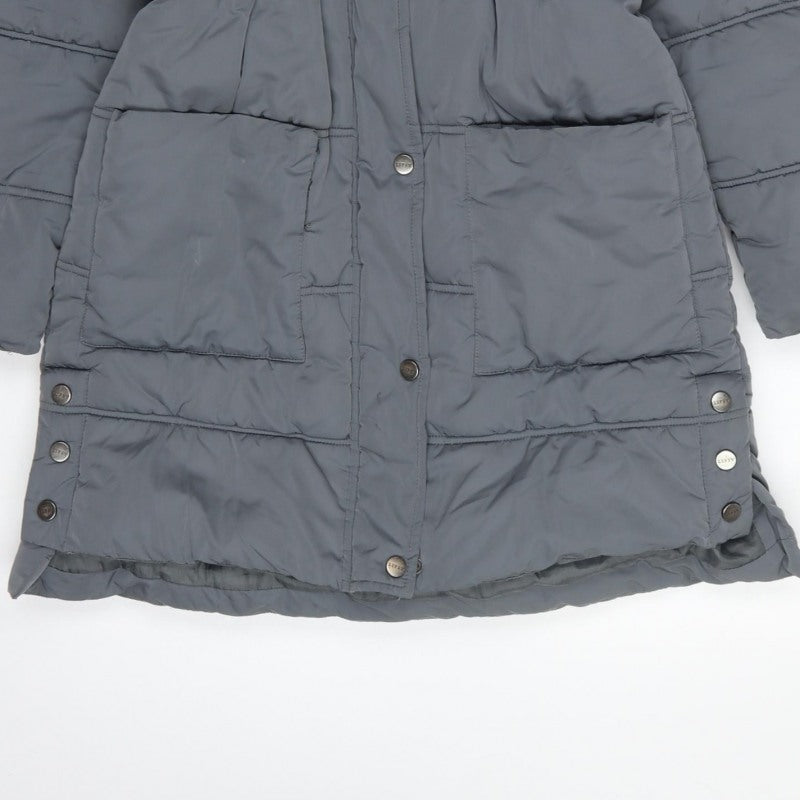 Lipsy London Girls Grey 12 Years Long Hooded Faux Fur Puffer Coat