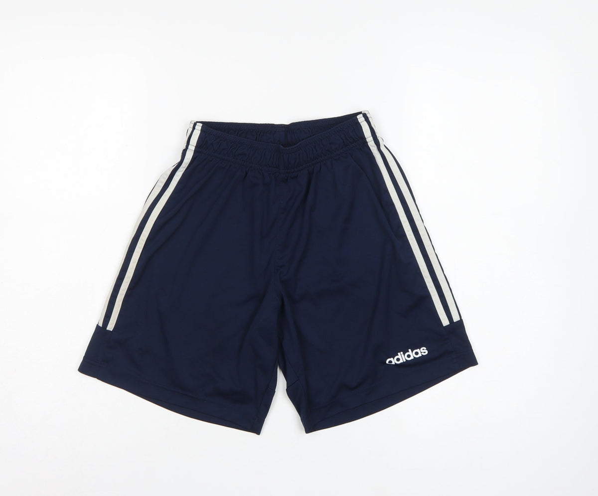 Adidas Men’s Blue S Athletic Striped Football Training Shorts