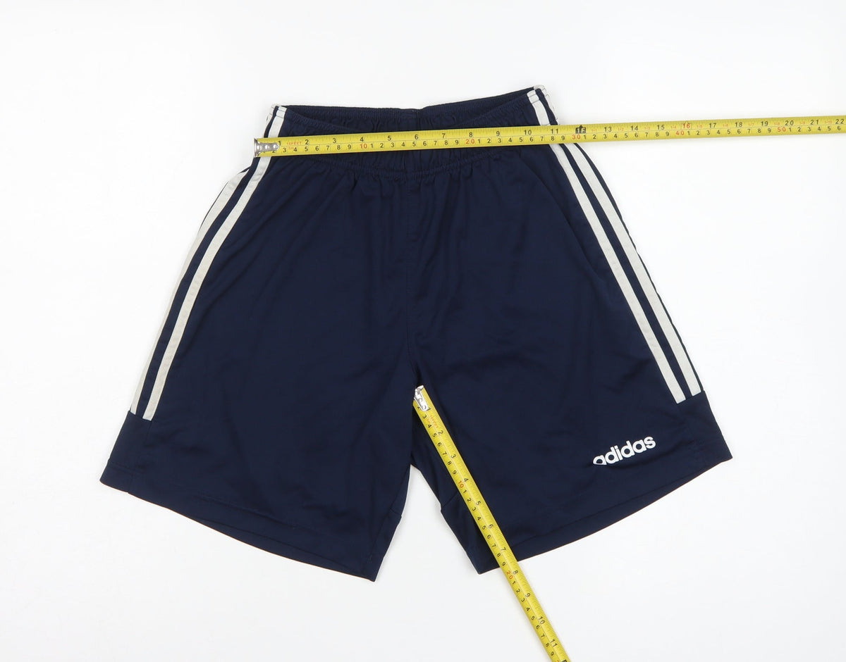 Adidas Men’s Blue S Athletic Striped Football Training Shorts