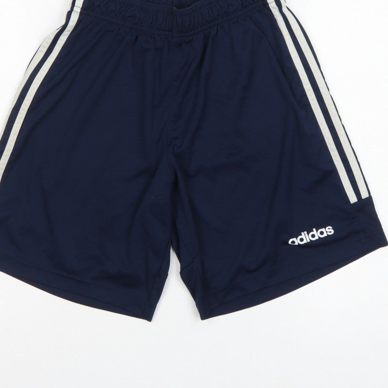 Adidas Men’s Blue S Athletic Striped Football Training Shorts