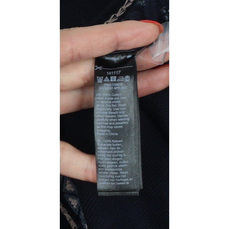 Monsoon Women Black Aztec Embroidered Open Cardigan Size S