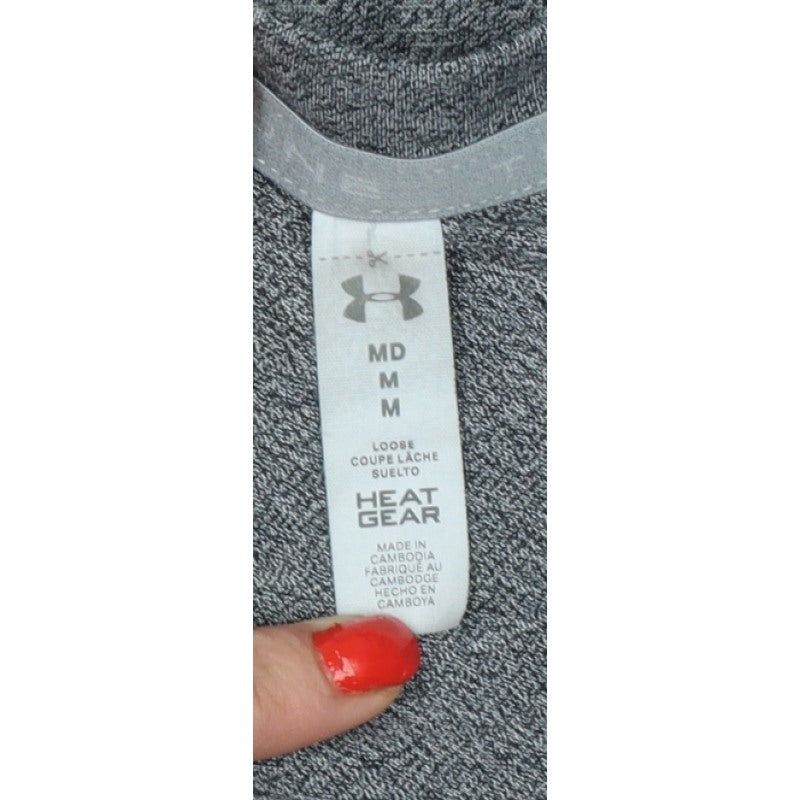 Under Armour Men’s Grey M HeatGear V-Neck Short Sleeve T-Shirt