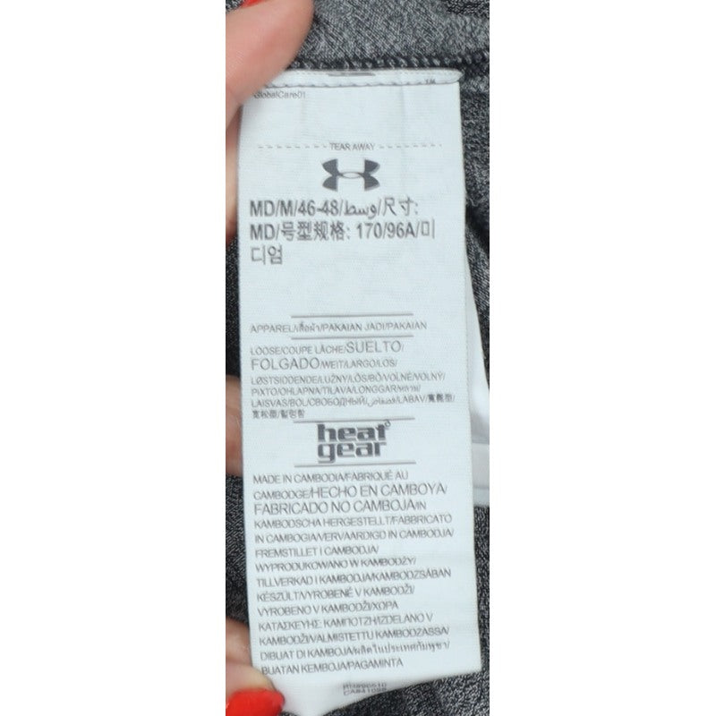 Under Armour Men’s Grey M HeatGear V-Neck Short Sleeve T-Shirt