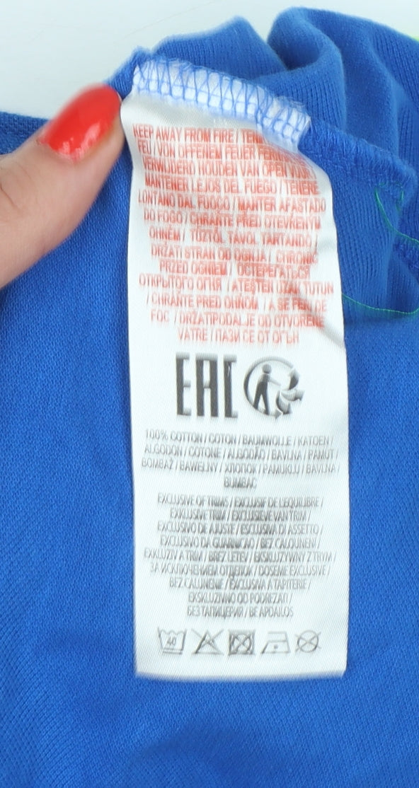 Dissident Mens Blue M Cotton Polo Shirt Neon Trim Logo Short Sleeve
