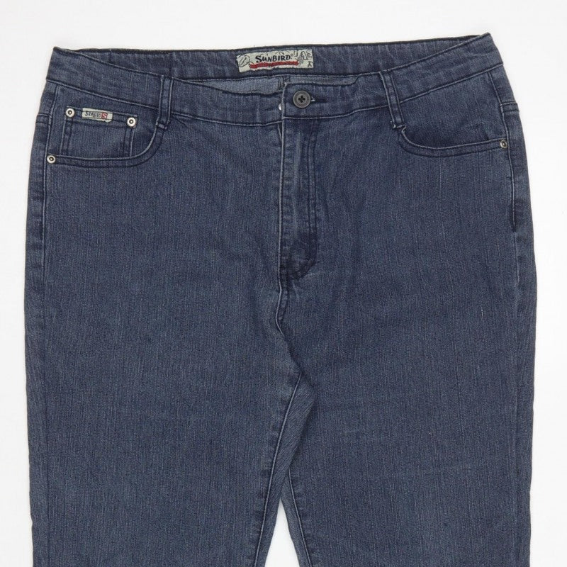 Sunbird Women's Blue Size 37 Straight 100% Cotton Denim Jeans