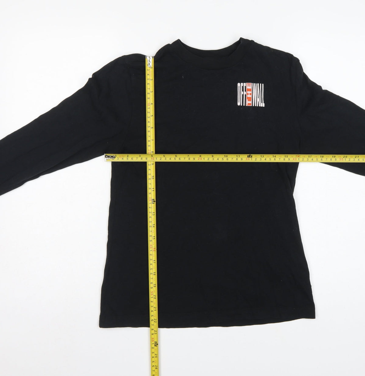 Vans Men's Black Small Long Sleeve Off The Wall Graphic T-Shirt