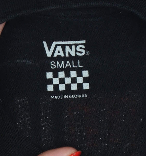 Vans Men's Black Small Long Sleeve Off The Wall Graphic T-Shirt