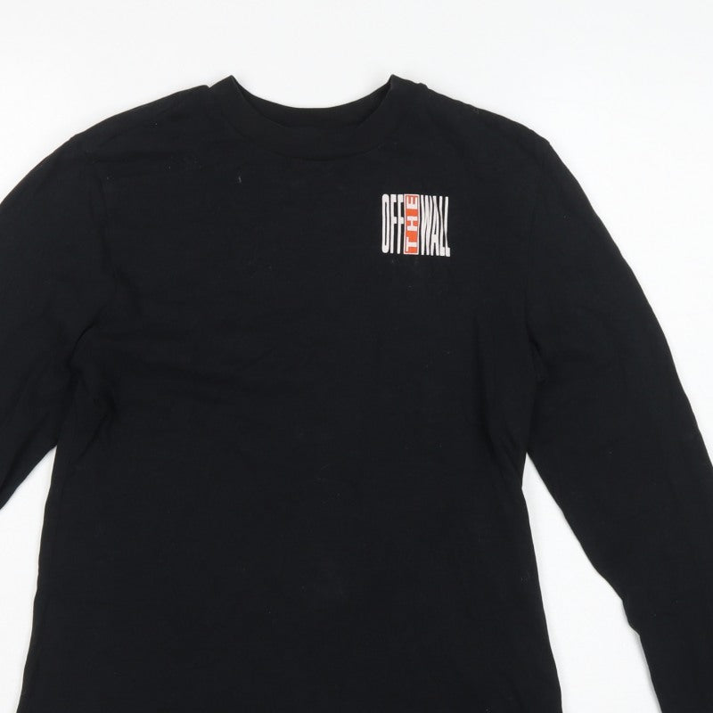 Vans Men's Black Small Long Sleeve Off The Wall Graphic T-Shirt