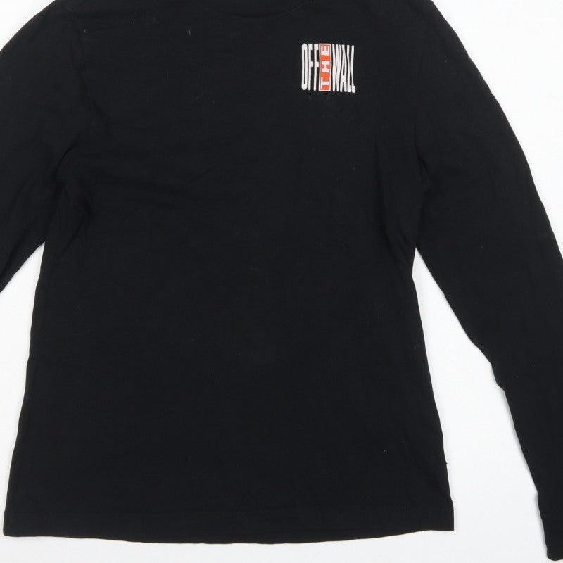 Vans Men's Black Small Long Sleeve Off The Wall Graphic T-Shirt