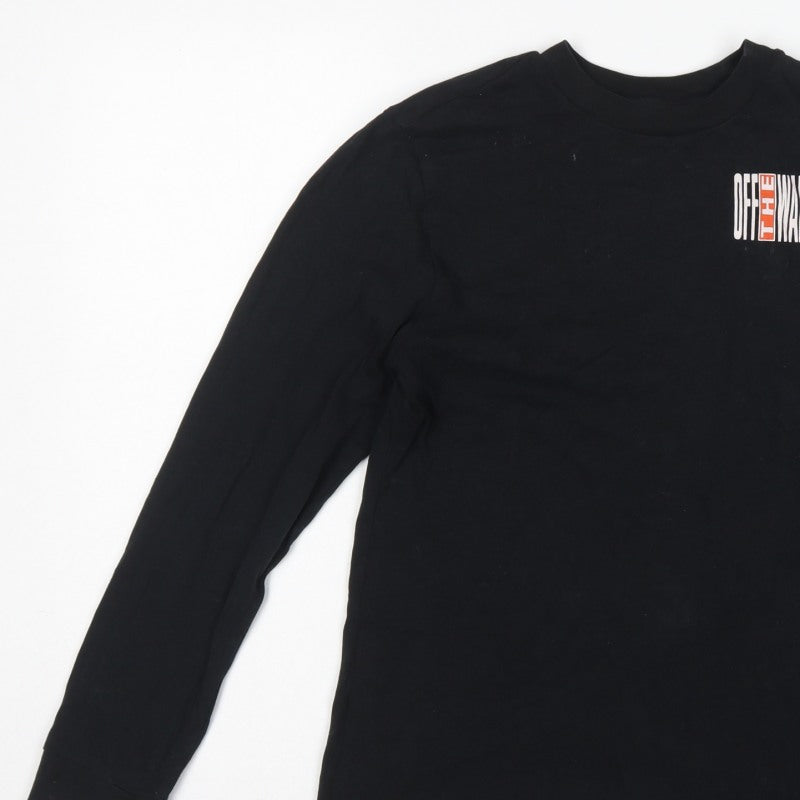 Vans Men's Black Small Long Sleeve Off The Wall Graphic T-Shirt