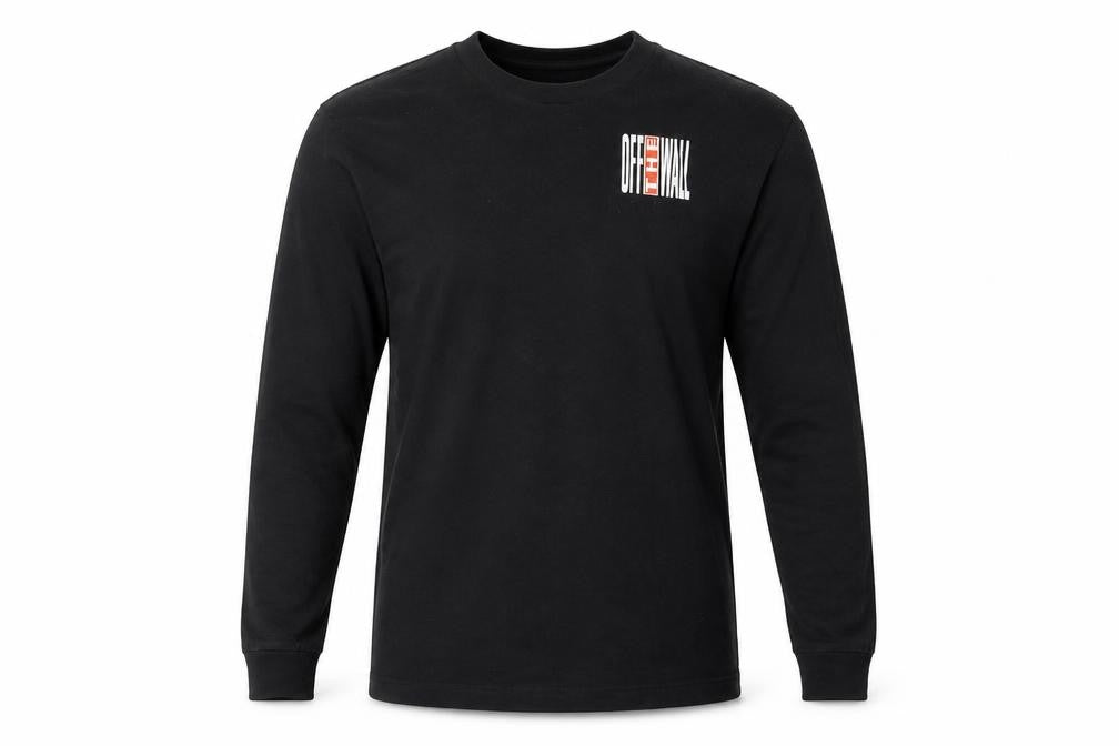Vans Men's Black Small Long Sleeve Off The Wall Graphic T-Shirt