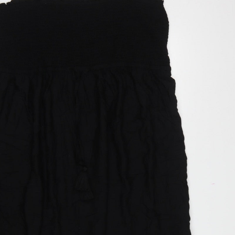 Marks & Spencer Women Black UK 24 Maxi Smocked Strappy Dress