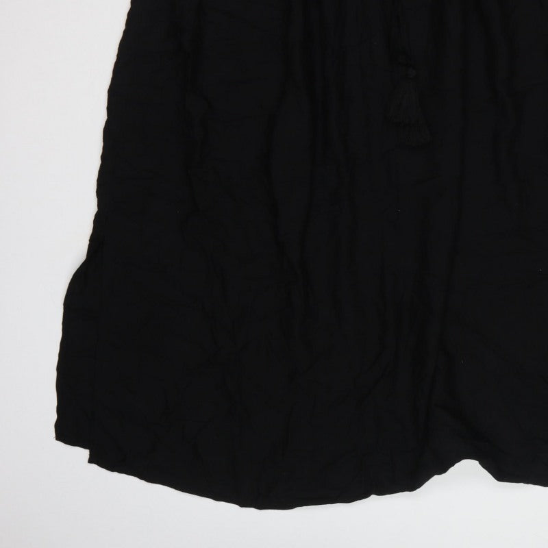 Marks & Spencer Women Black UK 24 Maxi Smocked Strappy Dress